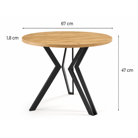 Stolik kawowy okrągły MILANO M13 styl loft